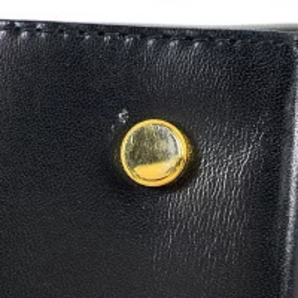 Salvatore Ferragamo Heel Shoulder Leather Motif 2way Bag Black